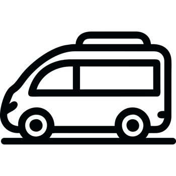 A black and white van icon png