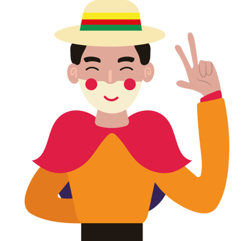 A cartoon man with a hat and a smile png