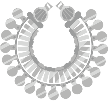 An illustration of a necklace with a circle in the middle png