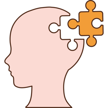 A person's head with a puzzle piece in it png