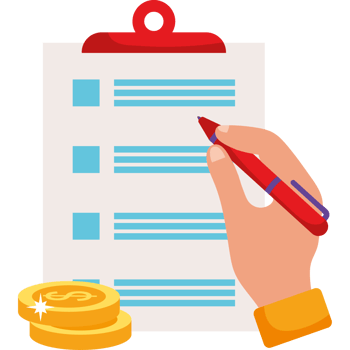 Hand writing on a checklist png