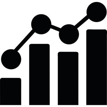 business chart with bars icon isolated png