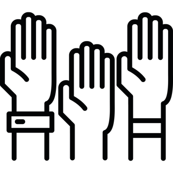 raised hands icon isolated png