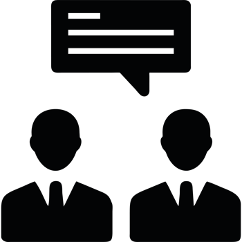 Two people are standing next to each other with a speech bubble png