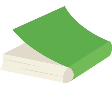 A green book with a white cover png