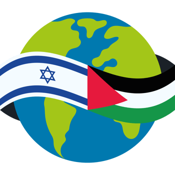 Israeli flag on the earth png