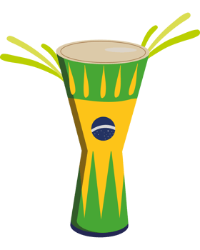 brazil day celebration drum element icon isolated png