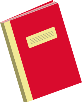 A red book with a yellow border png