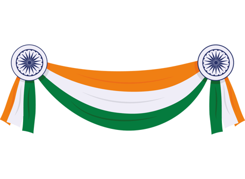 The flag of india element icon isolated png