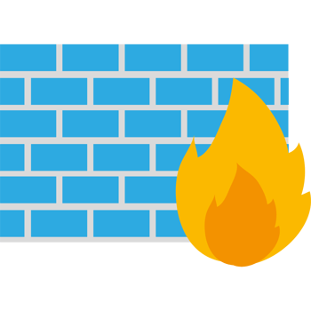 Firewall icon with a brick wall png