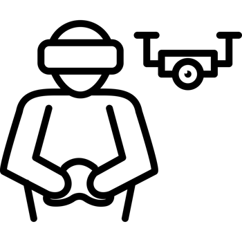 Reality virtual user with drone element icon isolated png