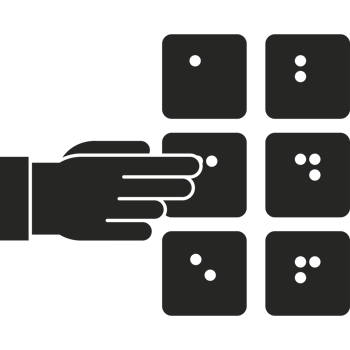 hand reading braille element icon isolated png