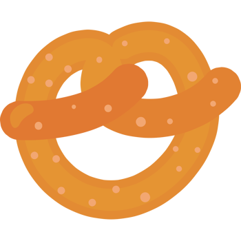 Pretzel bread element icon isolated png