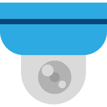 A blue and white camera icon png
