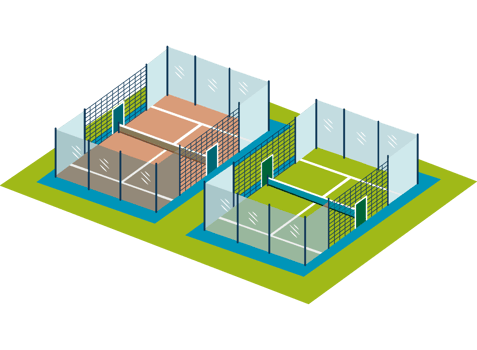 Two tennis courts with nets on top of each other png