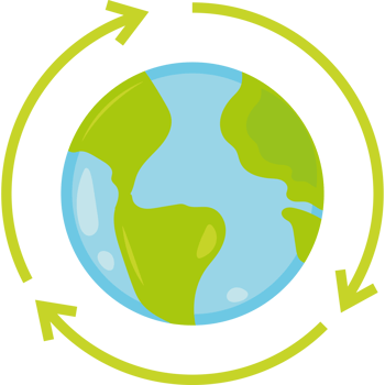 An earth with arrows around it png