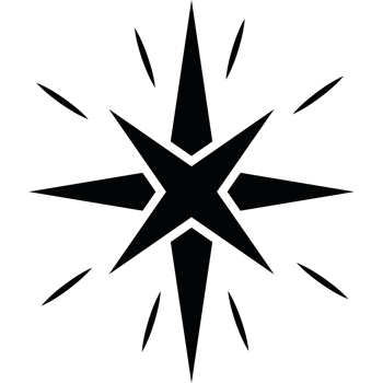 Black cross star element icon isolated png