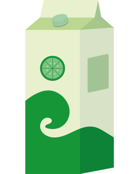 A carton of milk with a green wave png