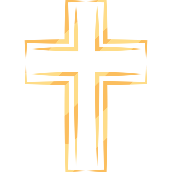 Cross with gold lines element icon isolated png