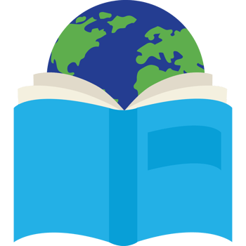 World map in an open book png