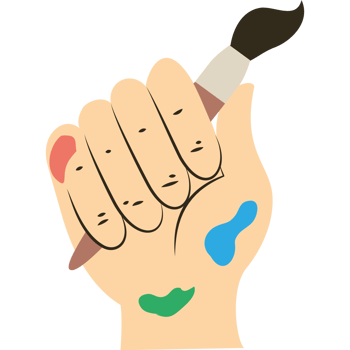 A hand holding a paintbrush and a paintbrush png