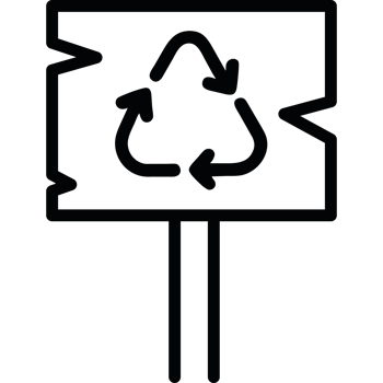 Sign with a recycling symbol element icon isolated png