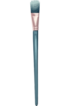 Makeup brush with a blue handle element icon isolated png