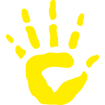 Yellow hand print element icon isolated png