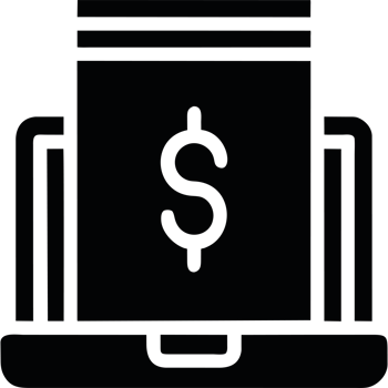 A black and white image of a money bag png