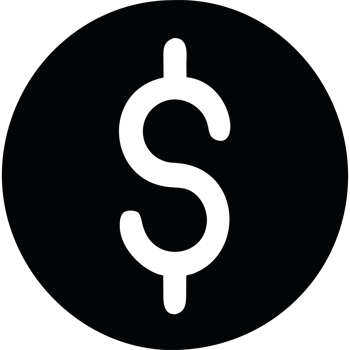 Black dollar sign element icon isolated png
