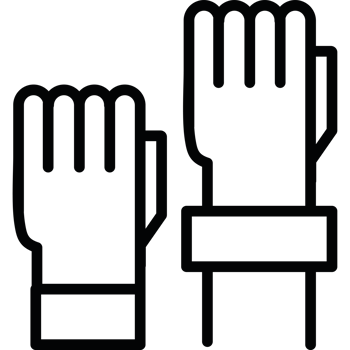 Two hands are holding up a glove element icon isolated png
