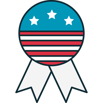 The usa flag badge with stars and stripes png
