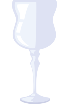 White tall glass element icon isolated png