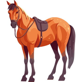 Horse with saddle element icon isolated png