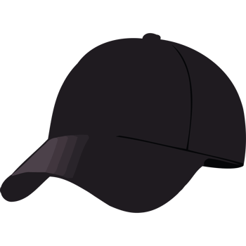 Black baseball cap element icon isolated png
