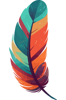 vibrant color in feather element icon isolated png