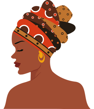 An african woman in a head wrap png