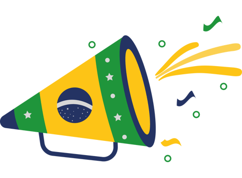 Brazil flag megaphone png