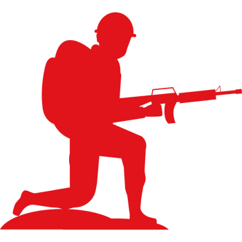 A silhouette of a soldier with a rifle png