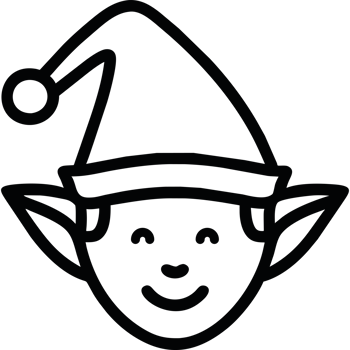 christmas elf face element icon isolated png