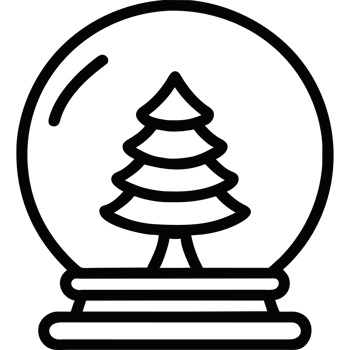 A snow globe with a christmas tree inside png