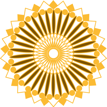 golden mandala element icon isolated png