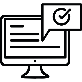 A computer monitor with a check mark on it png