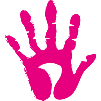 handprint paint color pink element icon isolated png
