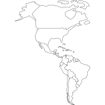 The outline of the continent of america png