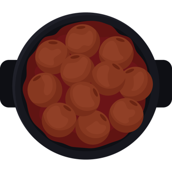 A bowl full of red meatballs png