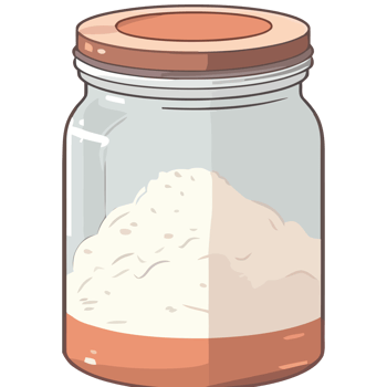 A jar of flour with a lid on it png
