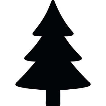 A black silhouette of a christmas tree png