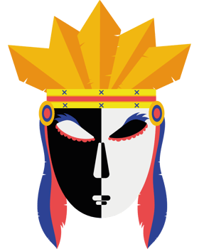 A cartoon mask with a crown on it png