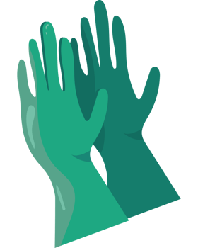Green gloves icon png